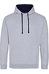 VARSITY CONTRAST HOODIE HEATHER GREY/FRENCH NAVY